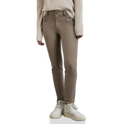 Bild av Street One dambyxor med dragkedjedetaljer, Ashen lönn beige, 36W / 30L