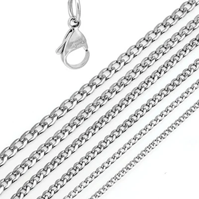Bild av DonDon pansarkedja för män halsband silver rostfritt stål i olika längd och bredd e stål, colore: Length 52 Cm 20,5&quot; Width 0,6 0,24&quot;, cod. 2 M05_52 1.6