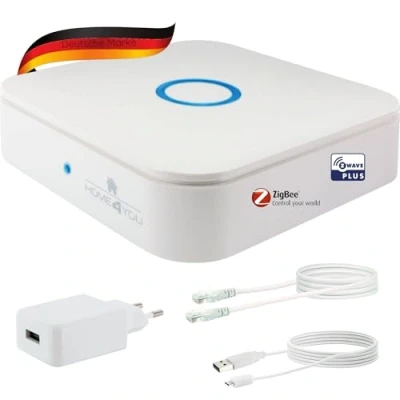 Bild av SCHWAIGER HA102 Gateway 2:a generationen Kontrollcentral för intelligent hemautomation Styrenhet Z Wave Plus, Zigbee Smart Home Möjlighet att skapa scener vit