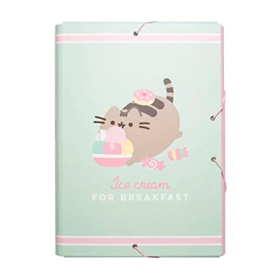 Bild av Grupo Erik Pusheen Foodie Collection A4 File Folder 13.4 x 10 inches / 34 25.5 cm 3 Flap Document Organizer School Gifts Cat