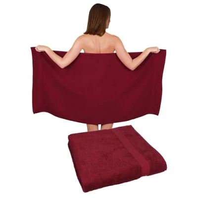 Bild av Betz 2 stycken duschhanddukar set storlek 70 x 140 cm duschhandduk badhandduk strandhandduk handduk premium 100 % bomull färg mörkröd