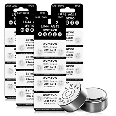 Bild av Avmzvo LR44 Batteries AG13 357 High Capacity 1.5V Button Coin Cell battery (32 pack) 【3 Year Warranty】