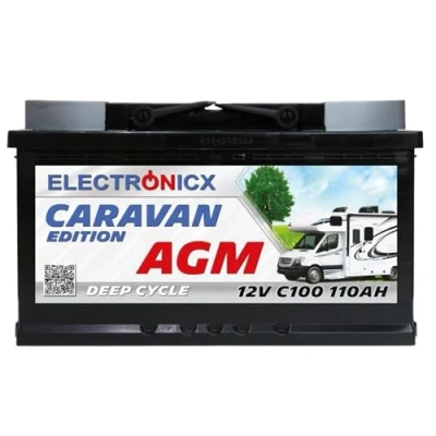 Bild av AGM batteri 12 V 110 Ah, Electronicx Caravan Edition, solcellsbatteri, försörjningsbatteri, husvagnsbatteri