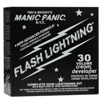 Bild av Manic Panic Flash Lightning Bleach Kit, Removes Natural Shade &amp; Lightens Hair, Complete Hair Kit 40 Volume Cream Developer