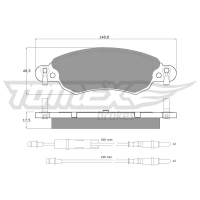 Bild av TOMEX brakes TX 13 30 Jeu de plaquettes frein Essieu avant contact signal d&#039;usure inclus, avec indicateur accessoires