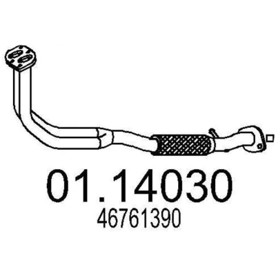Bild av MTS 01.14030 Tuyau d&#039;échappement 865 avant pour silencieux au milieu FIAT: Punto II 3/5 portes
