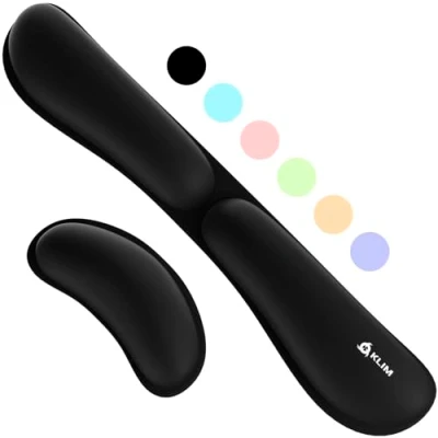 Bild av KLIM Set med handledsstöd för mus och tangentbord silkeslent gel minnesskum ergonomiskt datortangentbord, handledsdyna + spel kontor