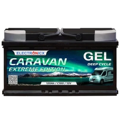 Bild av Electronicx 12 V 120 Ah Gel Batterie Deep Cycle Solarbatterie für Caravan, Camping &amp; Marine Wartungsfrei Extrem lange Lebensdauer Wohnmobile, Boote and netzunabhängige Stromversorgungen