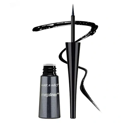 Bild av Wet n Wild MegaLiner Flytande Eyeliner, Rik, och Pigmenterad Formula med Exakt Flexibel Applikator, Torkar Snabbt, i Nyansen Black