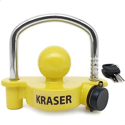 Bild av KRASER KR815 Stöldskyddssläp, Stöldskydd Trailer Hitchlås, Stöldskydd, Dragkroklås, Släpvagn Släp Lås Säkerhetslås, Draglås, Släpskydd, Säkerhetsdragkrok Husbil, kopplås, Kulkopplingsstång