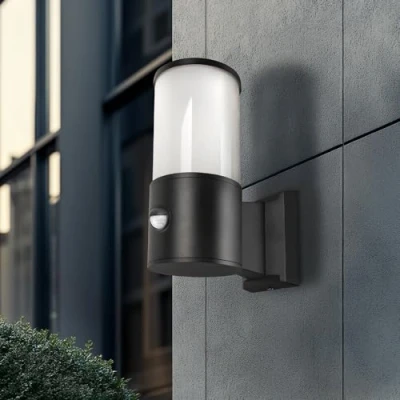 Bild av MIRATIC Vägglampa Utomhuslampa 15W IP54 Belysning av Byggnadens Fasad Terrassens Uppfart Färg Svart E27 (glödlampor medföljer ej) (med rörelsedetektor)