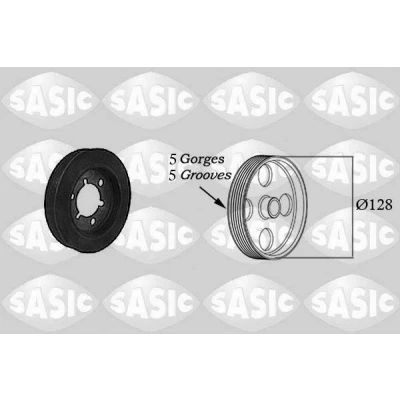 Bild av SASIC 2150025 Poulie Damper 128 PEUGEOT: Partner I Van, Combispace, 106 II 3/5 portes, CITROËN: Berlingo / First I, Saxo portes
