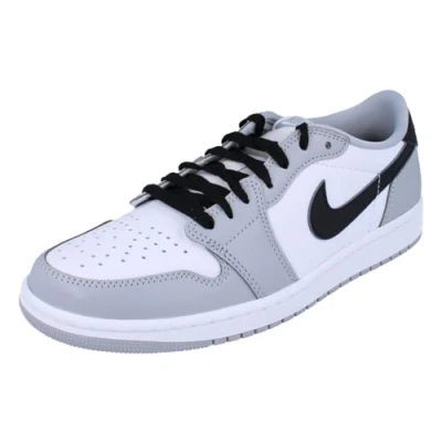 Bild av NIKE Air Jordan 1 retro låg Og sneakers för män Cz0790 skor, Vit svart varg grå 110, 43 EU