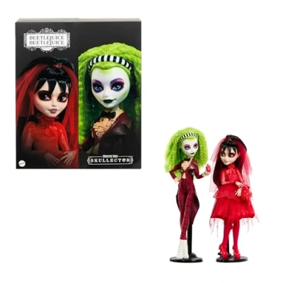 Bild av Monster High Skullector Beetlejuice docka i 2 pack, Betelgeuse och Lydia Deetz samlarset med tillbehör utställningsbar förpackning, HYV96
