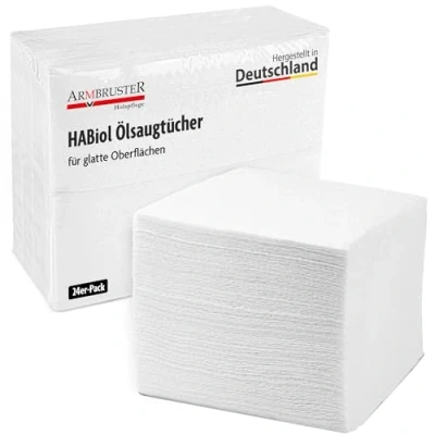 Bild av HABiol Multisoft rengöringsduk oljesugdukar rengöringsdukar 24 stycken trävårdshanddukar 32 x 34 cm, 100 % cellulosa, vit
