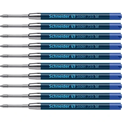 Bild av Schneider 175603 Slider 755 påfyllningar (ViscoGlide teknik, dokumentäkta, M = medium) 10 pack, blå