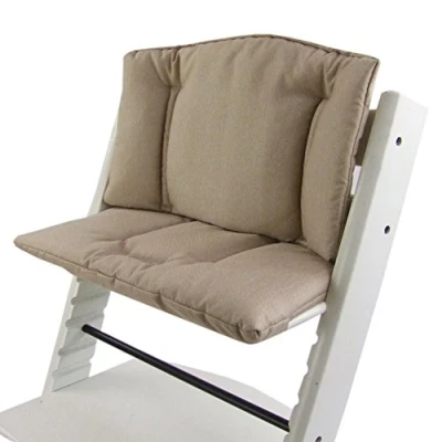 Bild av BambiniWelt sittdyna set för Stokke Tripp Trapp barnstol 2 delar dyna överdrag reservkudde kudde (sand) XX
