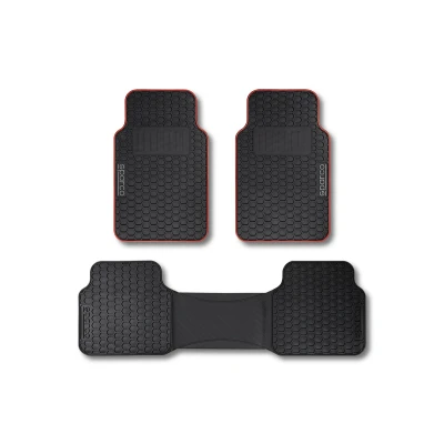 Bild av SPARCO F500 SPCF500RD Ensemble de tapis sol PVC avant et arrière noir, Rouge