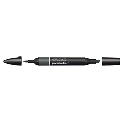 Bild av Winsor &amp; Newton 0203382 ProMarker professionell layoutmärkpenna 2 spetsar, fin och bred för ritningar, design layouter kall grå 7