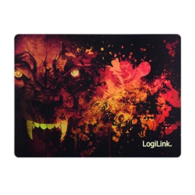Bild av LogiLink ID0141 ultratunn glimmer gaming musmatta med specialbeläggning i varg design mörkröd
