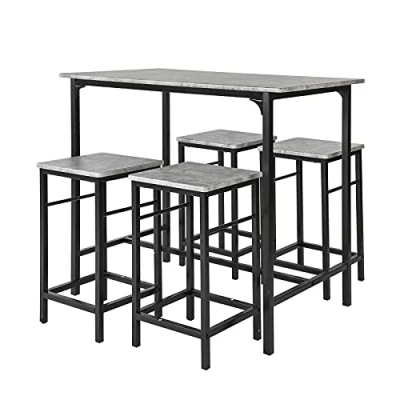 Bild av SoBuy Barbord och 4 pallar, Matgrupp, Testad för 120 kg, OGT11 HG