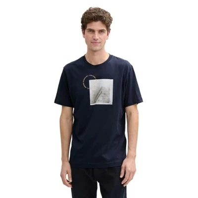 Bild av TOM Tailor Photo Print Tshirt med print, Storlek: Large, Sky captain blue