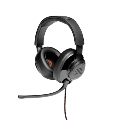 Bild av JBL Quantum 200 Kabelanslutna over ear gaming hörlurar med mikrofon, kompatibla olika spelplattformar, svart