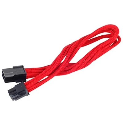 Bild av SilverStone SST PP07 IDE6R 25 cm 6 stift till PCI E Ärmad förlängningskabel, röd