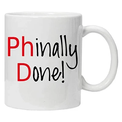 Bild av Acen PHD Phinally Done 11 oz keramik kaffe te mugg studios perfekt valp, vit, 9 x cm