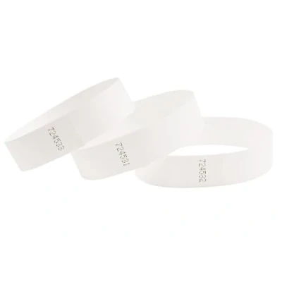 Bild av CINTAPUNTO Evenemangskortsarmband 1000 st färgglada Tyvek identifierare Vattentät Pappersarmband Disco Armband För Festivaler Festival Självhäftande Stängning Vit