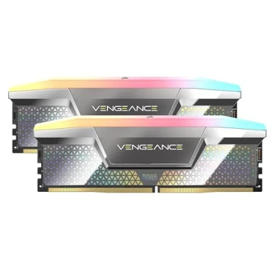 Bild av Corsair Vengeance RGB DDR5 8000 48GB CUDIMM för Intel CL38 Dual Channel (2 pcs) XMP Silver med
