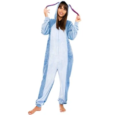Bild av Disney Eeyore Onesie För Kvinnor Vuxenkostym Damfleecepyjamas Officiell Winnie The Pooh Merchandise Blå X Large