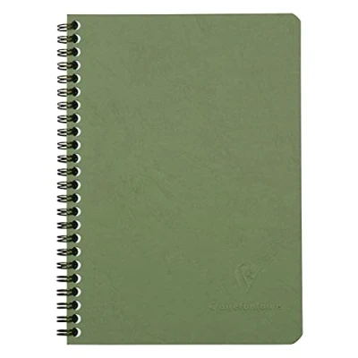 Bild av Clairefontaine 785323C spiralbok (DIN A5, 14,8 x 21 cm, åldersväska rutig, 50 ark) 1 st grön