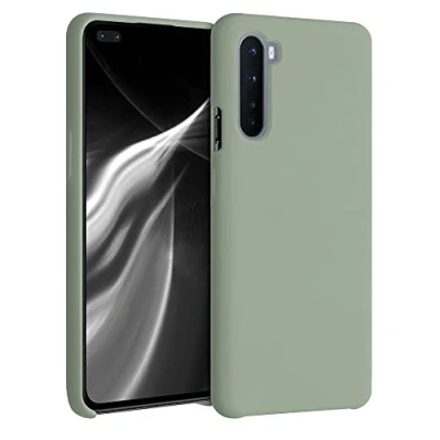 Bild av kwmobile Telefonfodral kompatibelt med OnePlus Nord fodral mjukt för smartphone baksidesskal i grågrönt