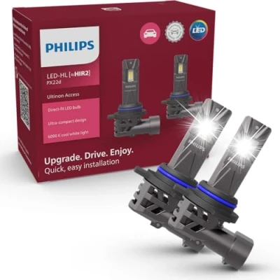 Bild av Philips Ultinon Access LED lampa för bilstrålkastare (HIR2), ultrakompakt direktmontering, +80 %, 6 000 K, 2 pack