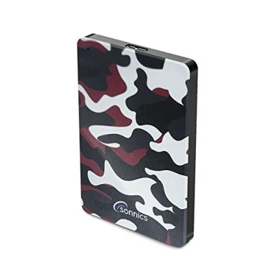 Bild av Sonnics 1TB USB 3.0 Externa Portabla Hårddisk för Windows PC, Apple Mac, Smart TV, XBOX ONE &amp; PS4 Särskild Utgåva, Röd Camo