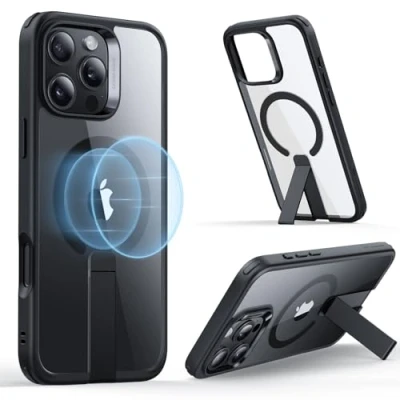 Bild av ESR för iPhone 16 Pro fodral med stativ, kompatibelt MagSafe, magnetiskt stativfodral Pro, skydd av militärkvalitet stöttåligt fodral, Boost serien, klar svart
