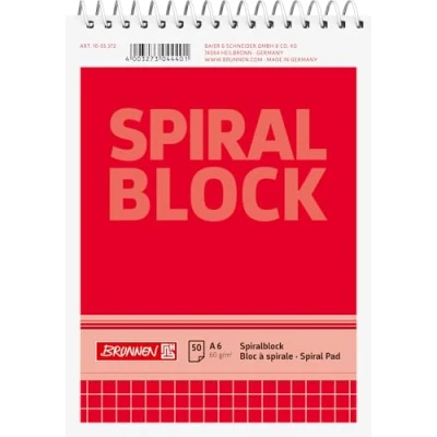 Bild av Baier &amp; Schneider Brunnen 1055372 spiralblock/anteckningsblock (A6, rutig, 50 ark, 60 g/m²)