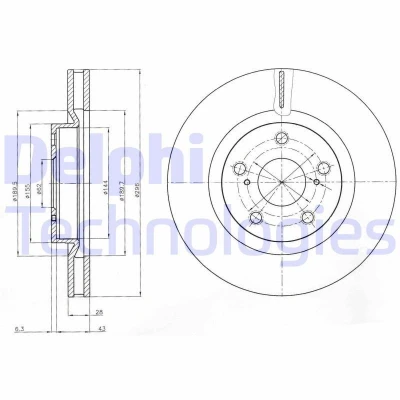 Bild av Bromsskiva DELPHI BG4114C