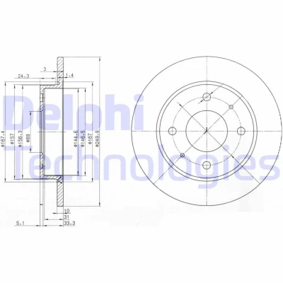 Bild av Bromsskiva DELPHI BG3971