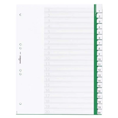 Bild av Durable 622305 Index with Sealed Tabs and Insert Labels 20, grön