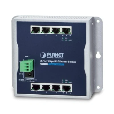 Bild av PLANET WGS 803 Industrial 8 Port 10/100/1000T Wall mount Switch ( 10 60 degrees C)