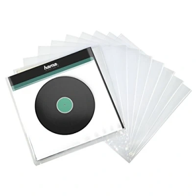 Bild av Hama Yttre fodral för skivor (10 pack, LP skyddsfodral, transparent, 32,7 x 0,07 32,5 cm)