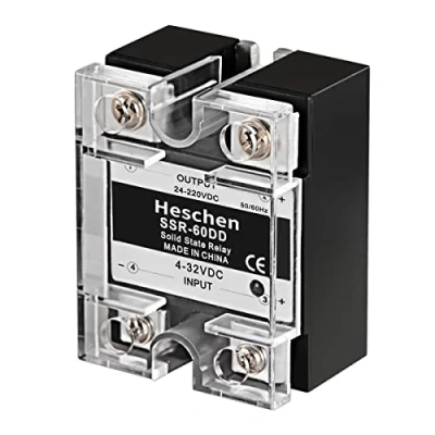 Bild av Heschen Enfas DC/DC Solid State Relä, SSR 60DD, Ingång 4 32VDC, Utgång 24 220VDC, 60A 50 60Hz