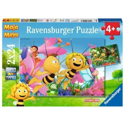 Bild av Ravensburger Barnpussel 09093 Den lilla bin maja pussel för barn från 4 år, bi med 2 x 24 delar