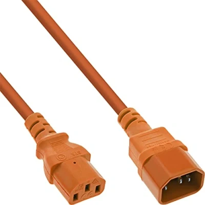 Bild av InLine® IEC förlängning, C13 till C14, orange, 2 m
