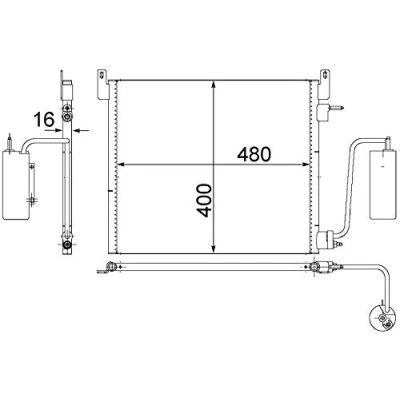 Bild av MAHLE ORIGINAL AC 408 000S Condenseur De Clim avec déshydrateur 480 OPEL: Vectra C CC, Berline, Signum CC