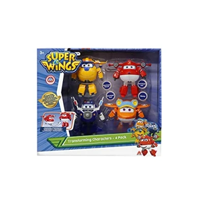 Bild av Super Wings Transforming x4 Förvandlingsbara leksaksflygplan och robotfigurer, leksaker för barn 3+ robotar från den femte säsongen av animerade serien 12 cm