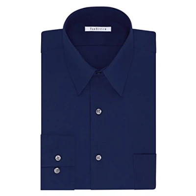 Bild av Van Heusen herrskjortor med hög passform poplin, Persisk blå, 22&quot; Neck 35&quot; 36&quot; Sleeve