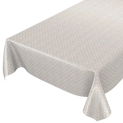 Bild av ANRO vaxduk bordsduk punkter prickar union enfärgad beige 160 x 140 cm, cm skärkant